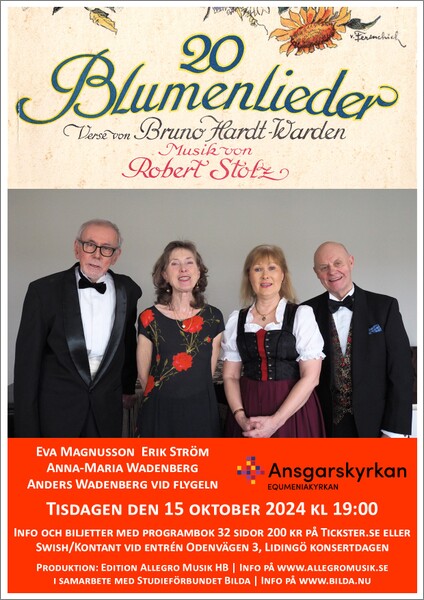 Robert Stolz "20 Blumenlieder" Opus 500. Bild: Edition Allegro Musik HB.