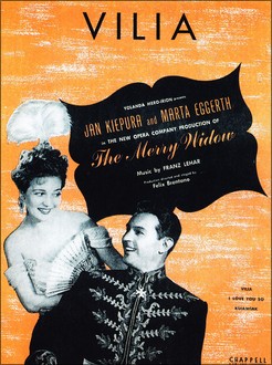Marta Eggerth och Jan Kiepura i "The Merry Widow" New York 1944. Bild från Zauber der Bohème. Filmarchiv Austria, Wien 2002. ISBN 3-901932-17-8.