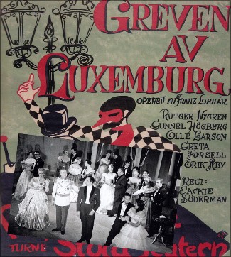 "Greven av Luxemburg", Riksteatern 1957.