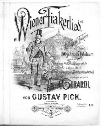 "Fiakerlied". Originalnoter från 1885.