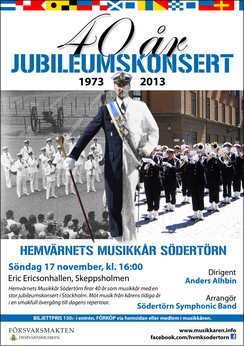 Jubileumskonsert Hemvärnets musikkår Södertörn 131117.