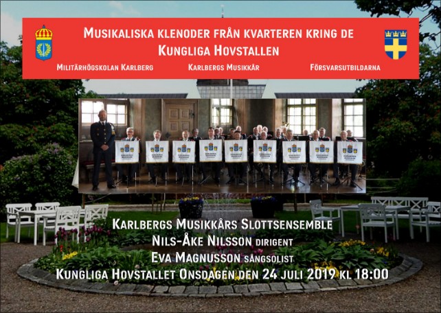 Karlbergs Musikkårs Slottsensemble Hovstallet 24 juli 2019.