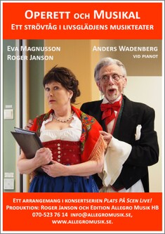 "Operett och Musikal". Eva Magnusson, Roger Janson och Anders Wadenberg. Bild: Edition Allegro Musik HB.