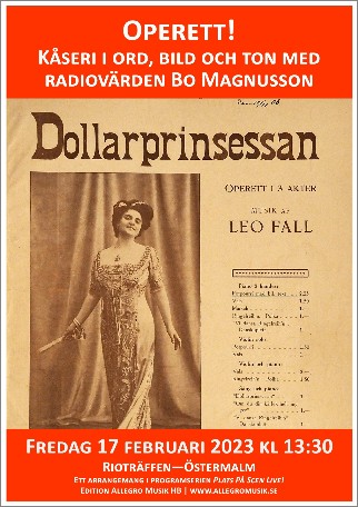 Operett - Livsglädjens musikteaterform. Kåseri Rioträffen 2023-02-17.
