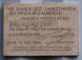 Robert Stolz. Minnesmärke Bad Ischl. Bild: EA Musik HB.