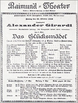 Robert Stolz "Das Gücksmädel" Raimund-Theater 1910.